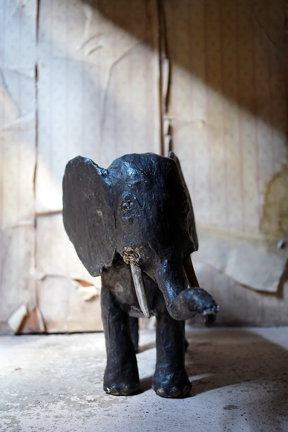 A Large Mid-20thC Painted Papier-mâché Nodding Elephant c.1940-60