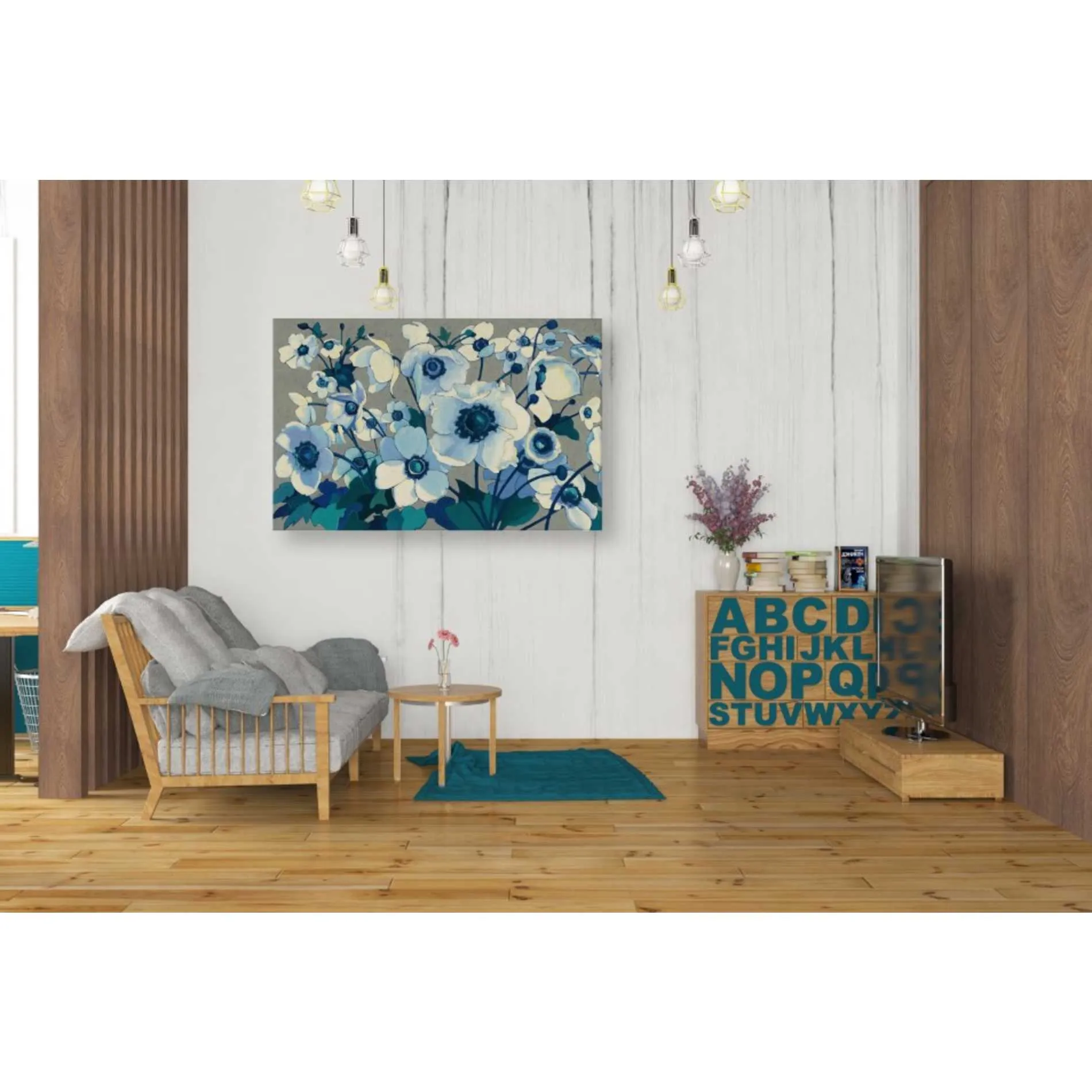 'Anemones Japonaises I' by Shirley Novak, Canvas Wall Art
