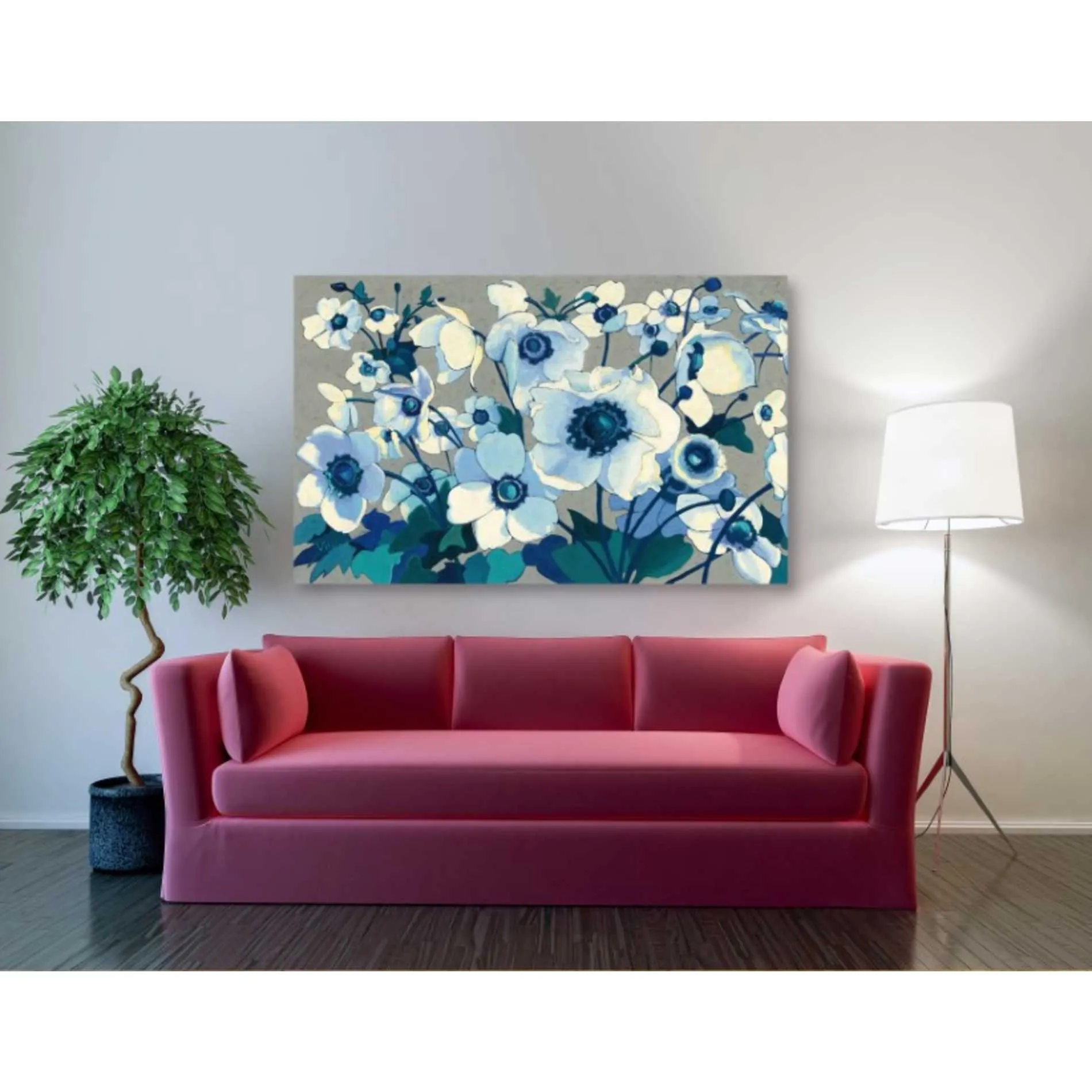 'Anemones Japonaises I' by Shirley Novak, Canvas Wall Art