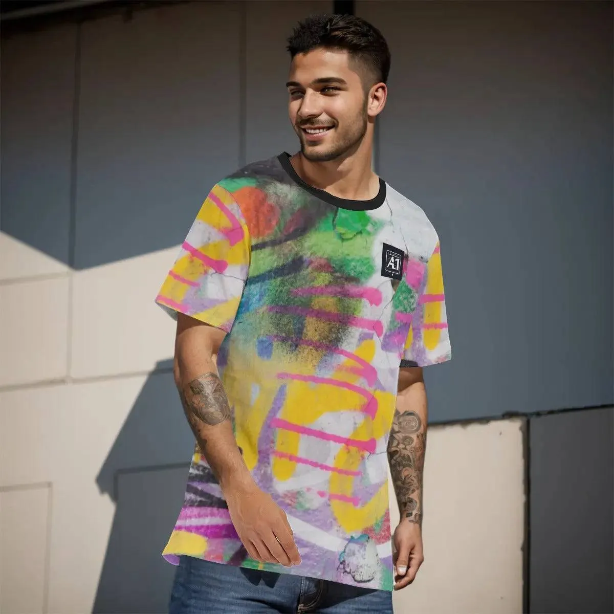 ClassA1 Graffiti Men's O-Neck T-Shirt | 100% Cotton