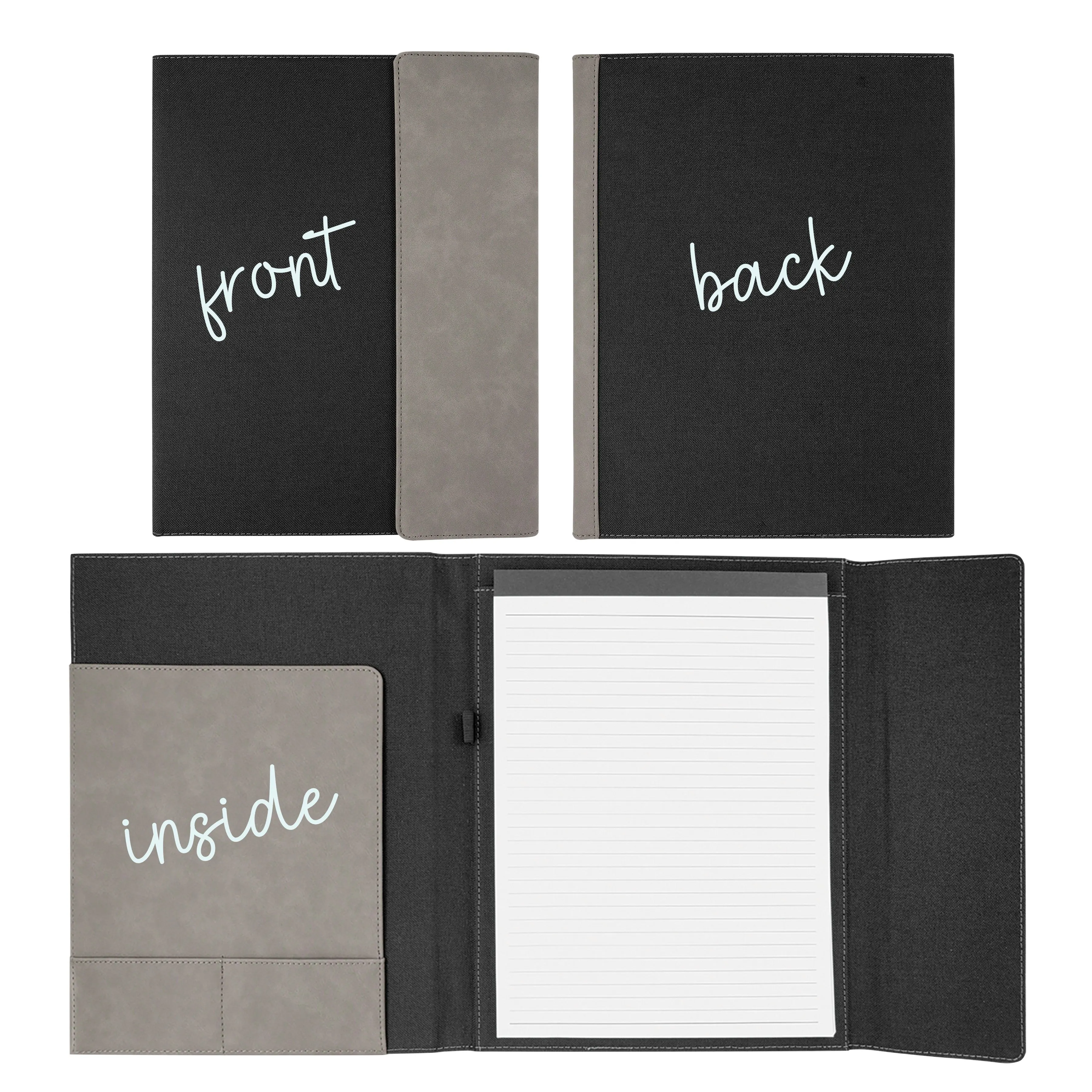 Custom Engraved Monogram Portfolio with Refillable Notepad | Graduation Gift