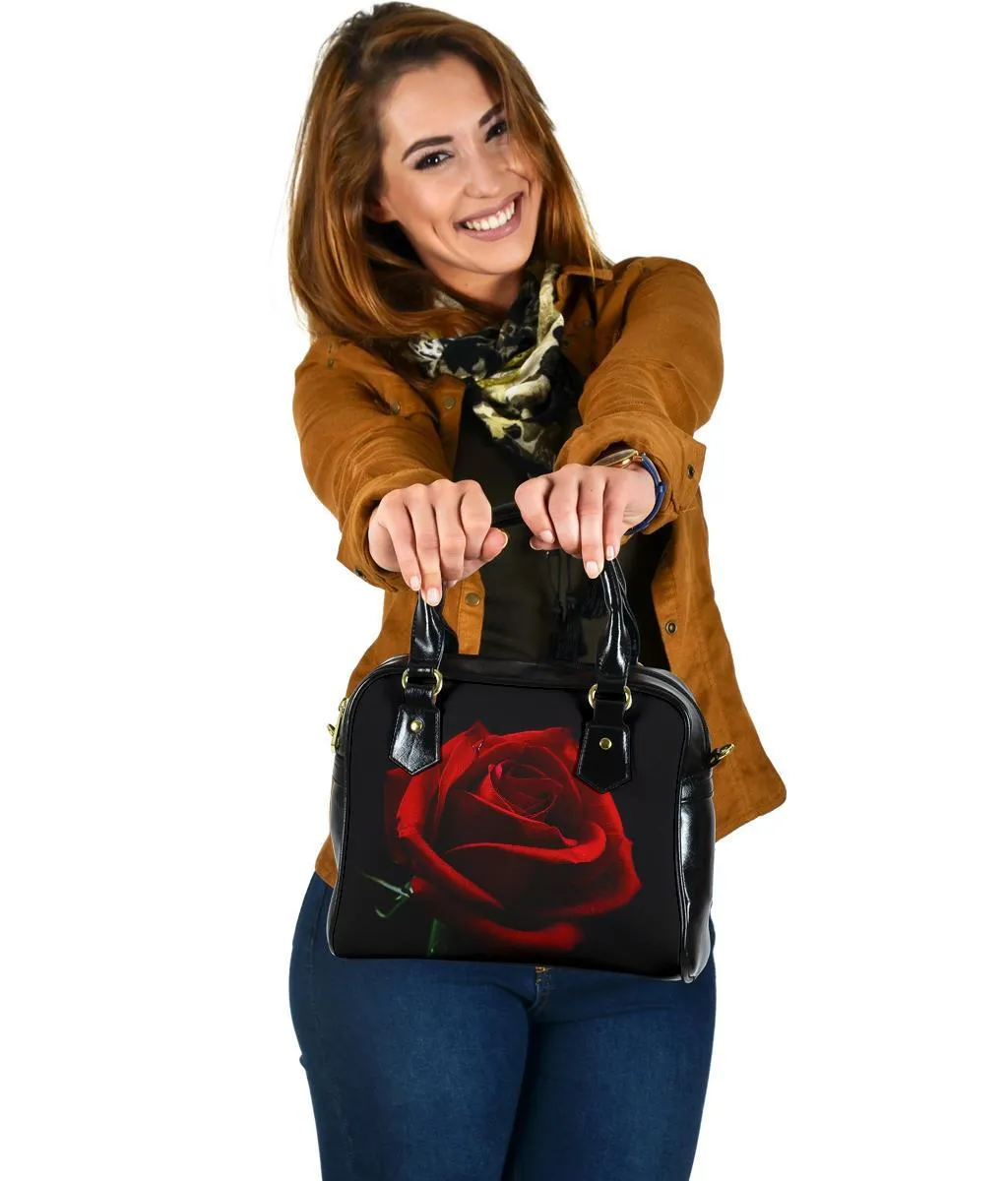 Custom Shoulder Bag - Artistic Red Roses | Custom Bag, Vegan Leather Shoulder Bag, Shoulder Bags for Women, Over the Shoulder Bag